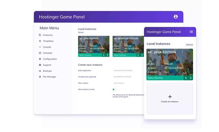 hostinger minecraft panel