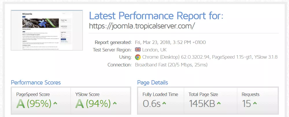 tropical server joomla